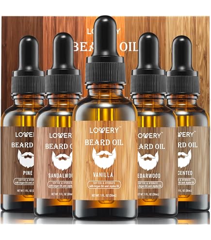 Amazon.com: LOVERY (5 Pack Beard Oil for Men, Natural Mens Beard